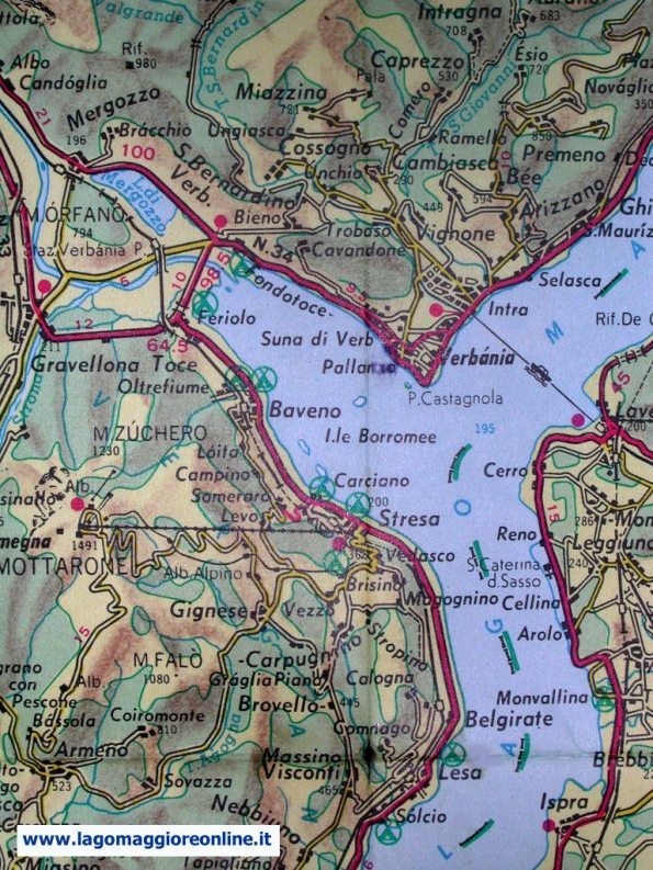 Mappa medio Lago Maggiore