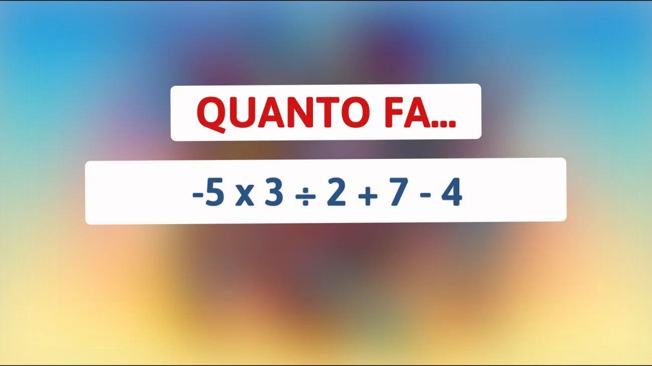 Scopri se sei un vero genio risolvendo questo enigma matematico in meno di 30 secondi! Sei all'altezza della sfida?"